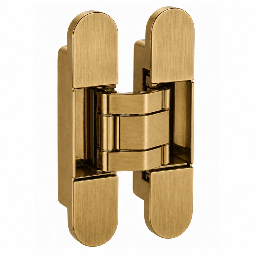 Concealed Brass Recessed Hinge — 5.31" × 1.10"