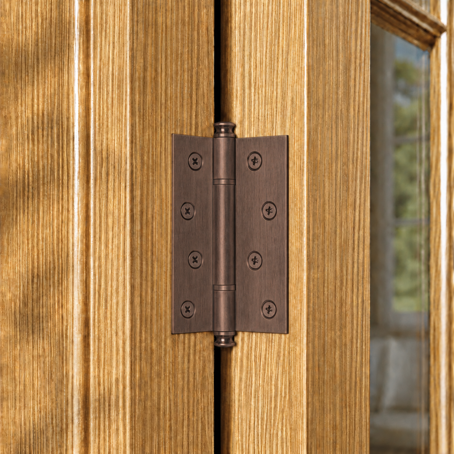 Plain Brass Butt Hinge — 4" or 5" H × 3.46" W