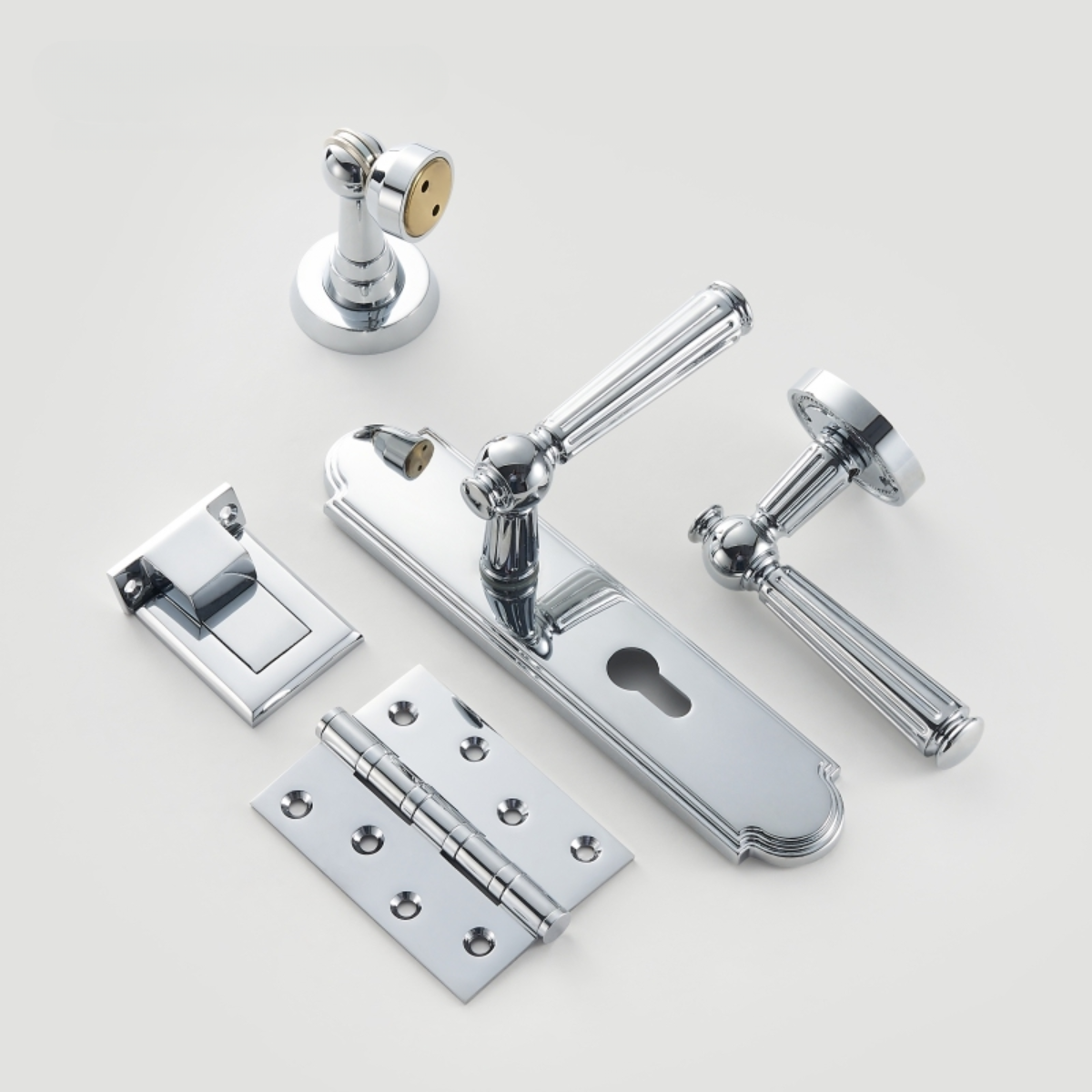 The Firenze — Fluted Solid Brass Handle Set