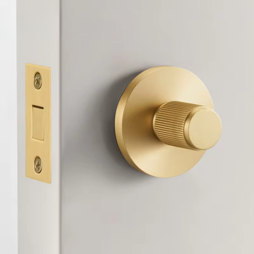 The Alcott — Reeded Solid Brass Handle Set
