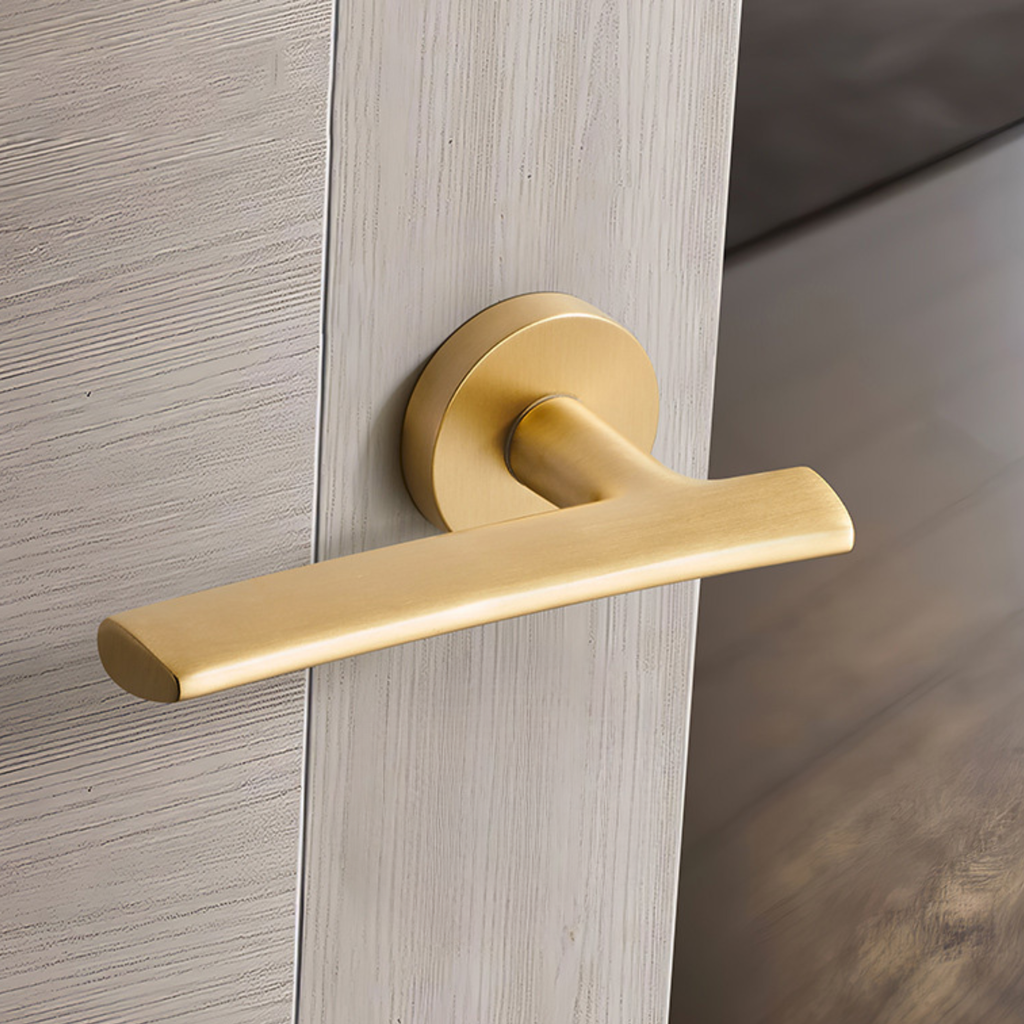 The Langley — Smooth Solid Brass Handle Set