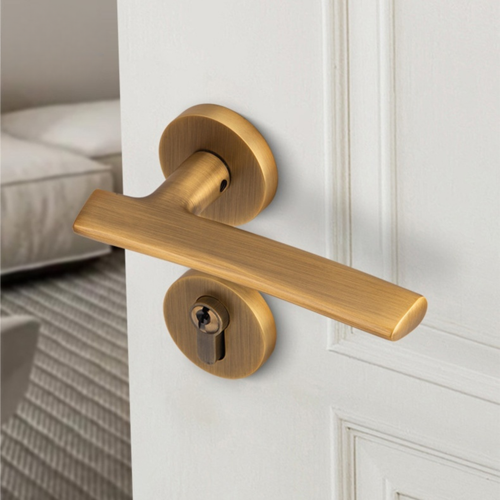 The Langley — Smooth Solid Brass Handle Set