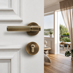 The Marbella — Reeded Solid Brass Door Handle Set