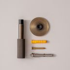 Knurled Solid Brass Cylinder Door Stop
