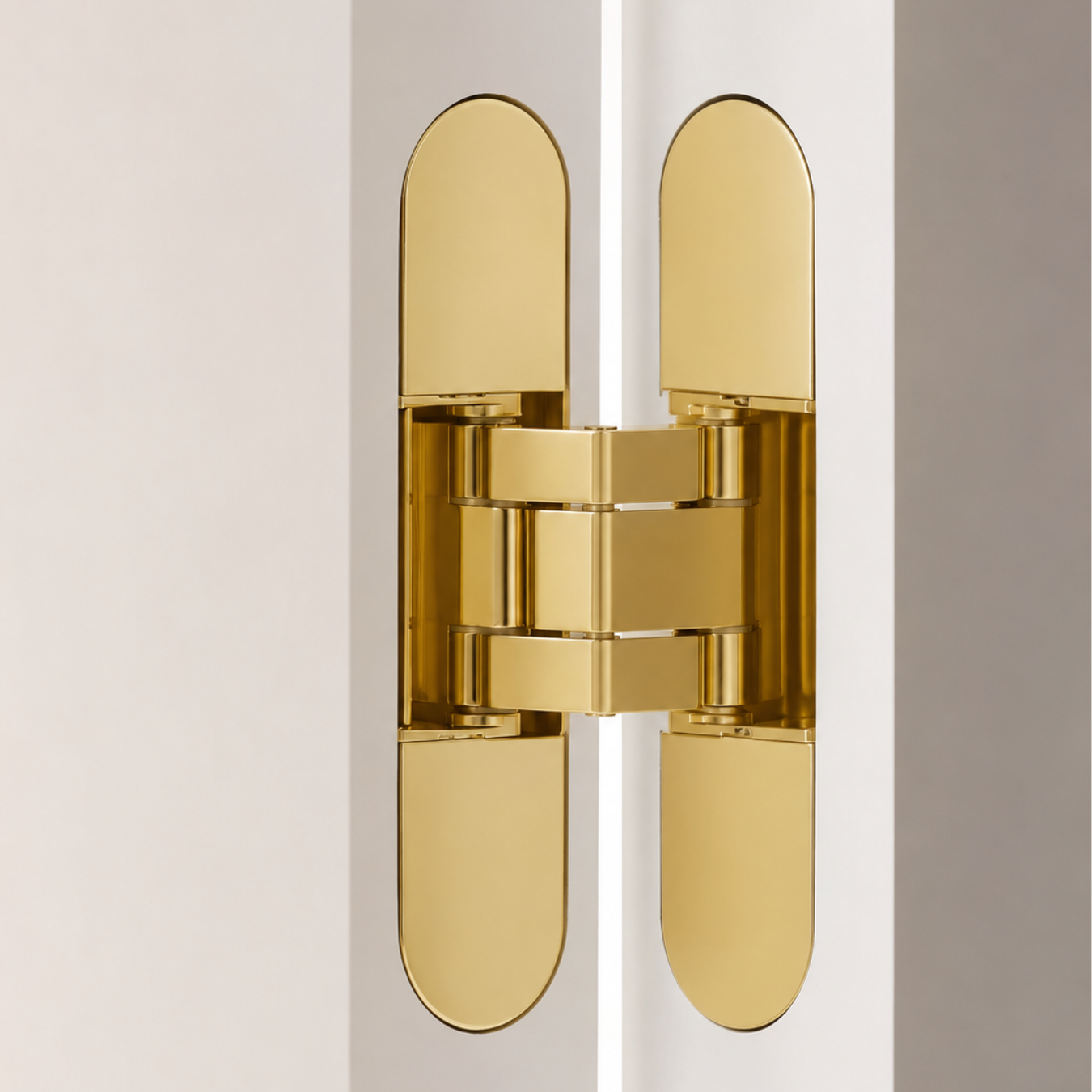 Concealed Brass Recessed Hinge — 5.31" × 1.10"