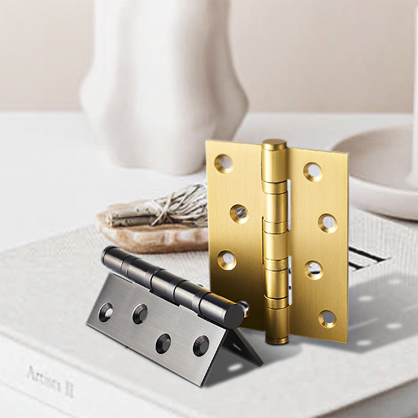 Stepped Brass Butt Hinge — 3.03" W