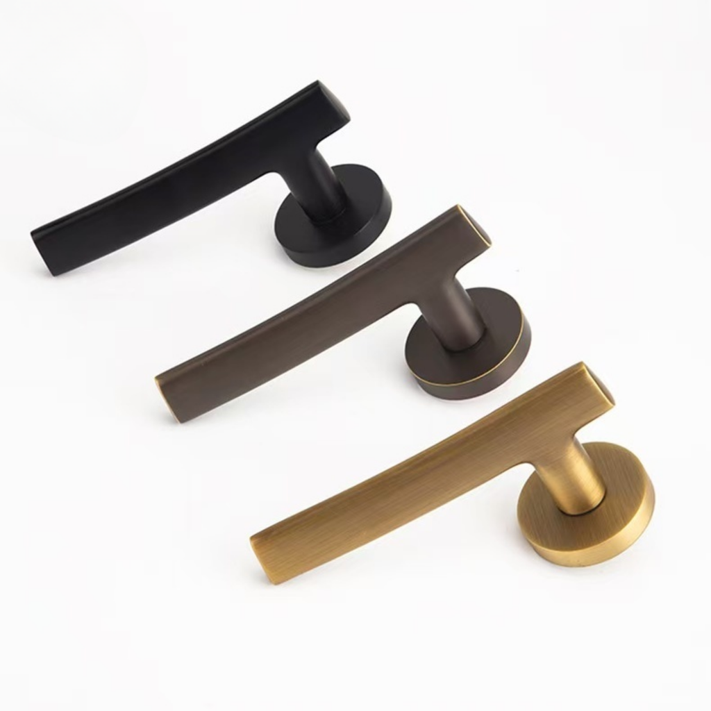 The Langley — Smooth Solid Brass Handle Set