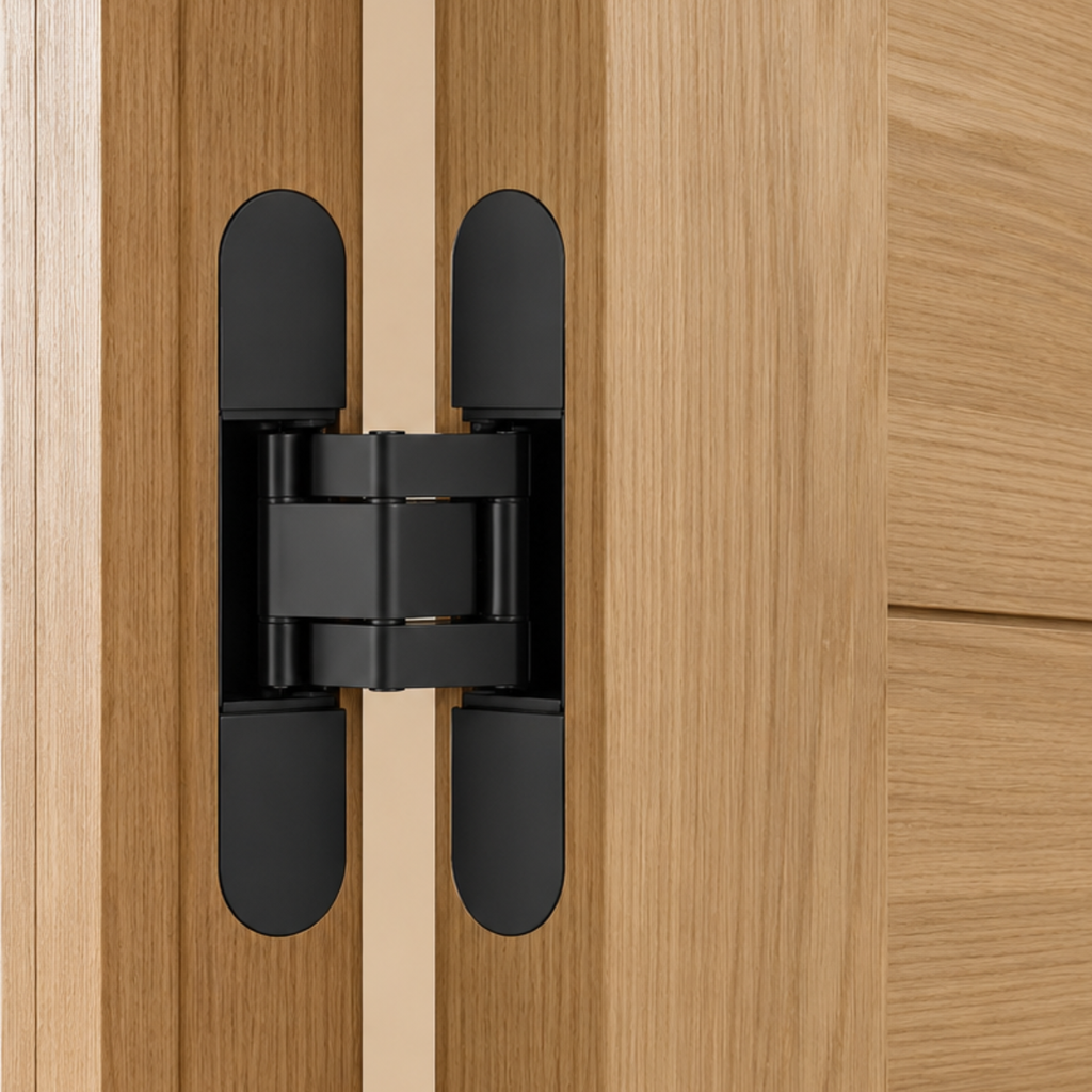 Concealed Brass Recessed Hinge — 5.31" × 1.10"
