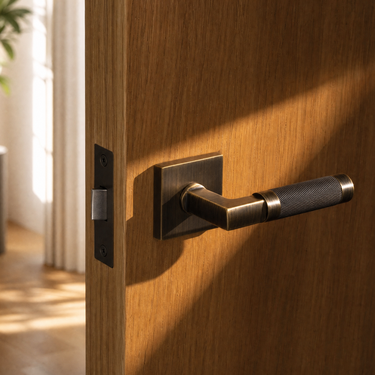 The Valencia — Knurled Solid Brass Handle Set