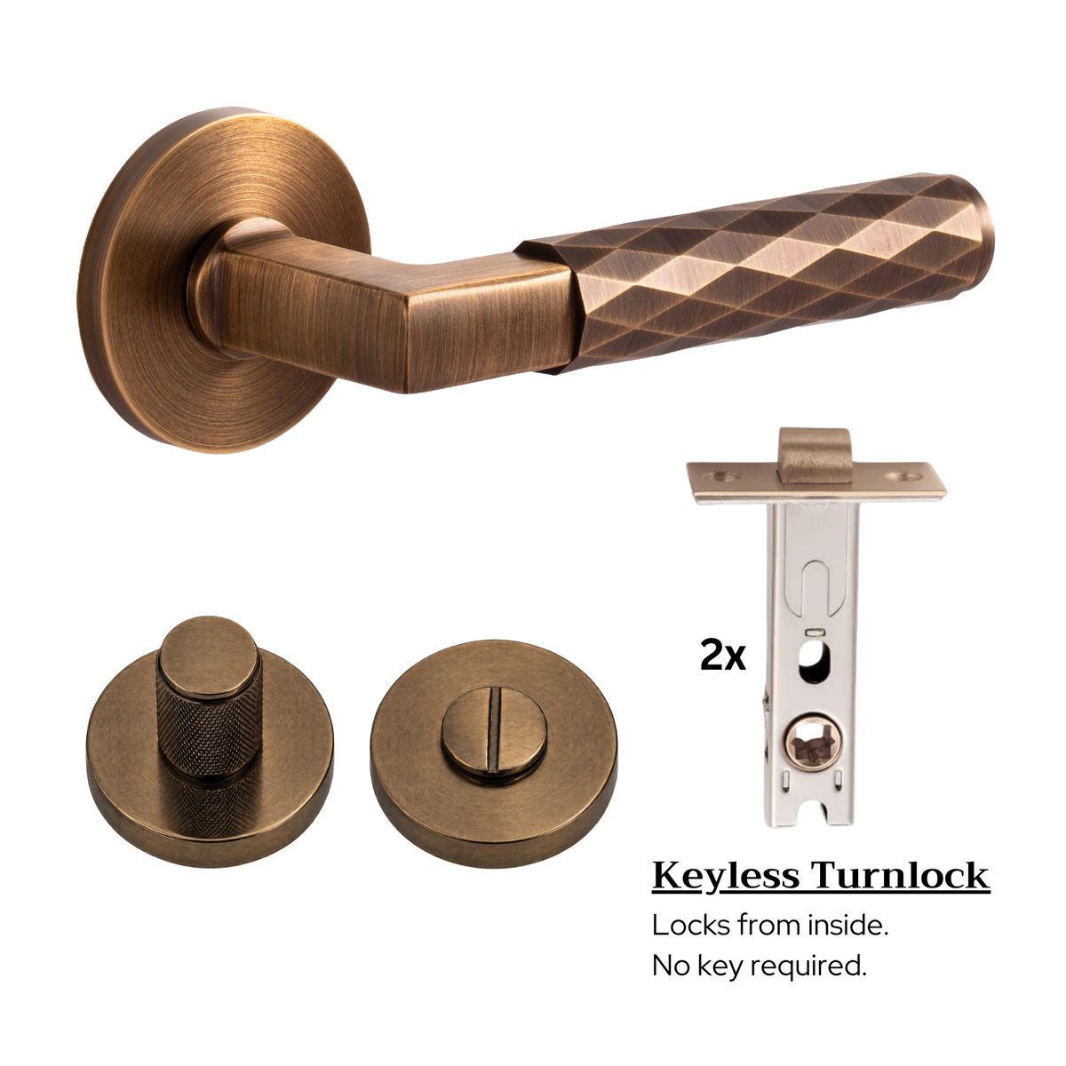 The Amalfi — Faceted Solid Brass Handle Set