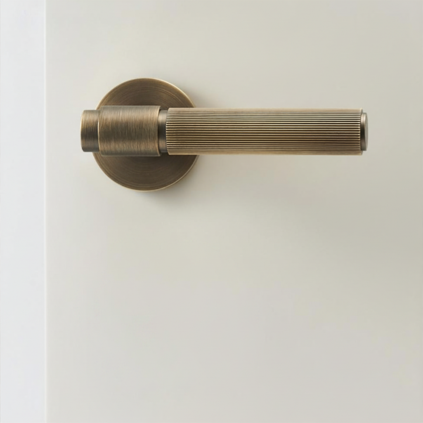 The Marbella — Reeded Solid Brass Door Handle Set