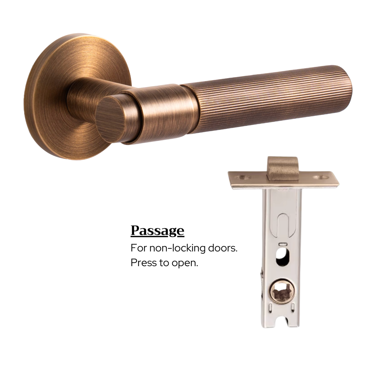 The Marbella — Reeded Solid Brass Handle Set