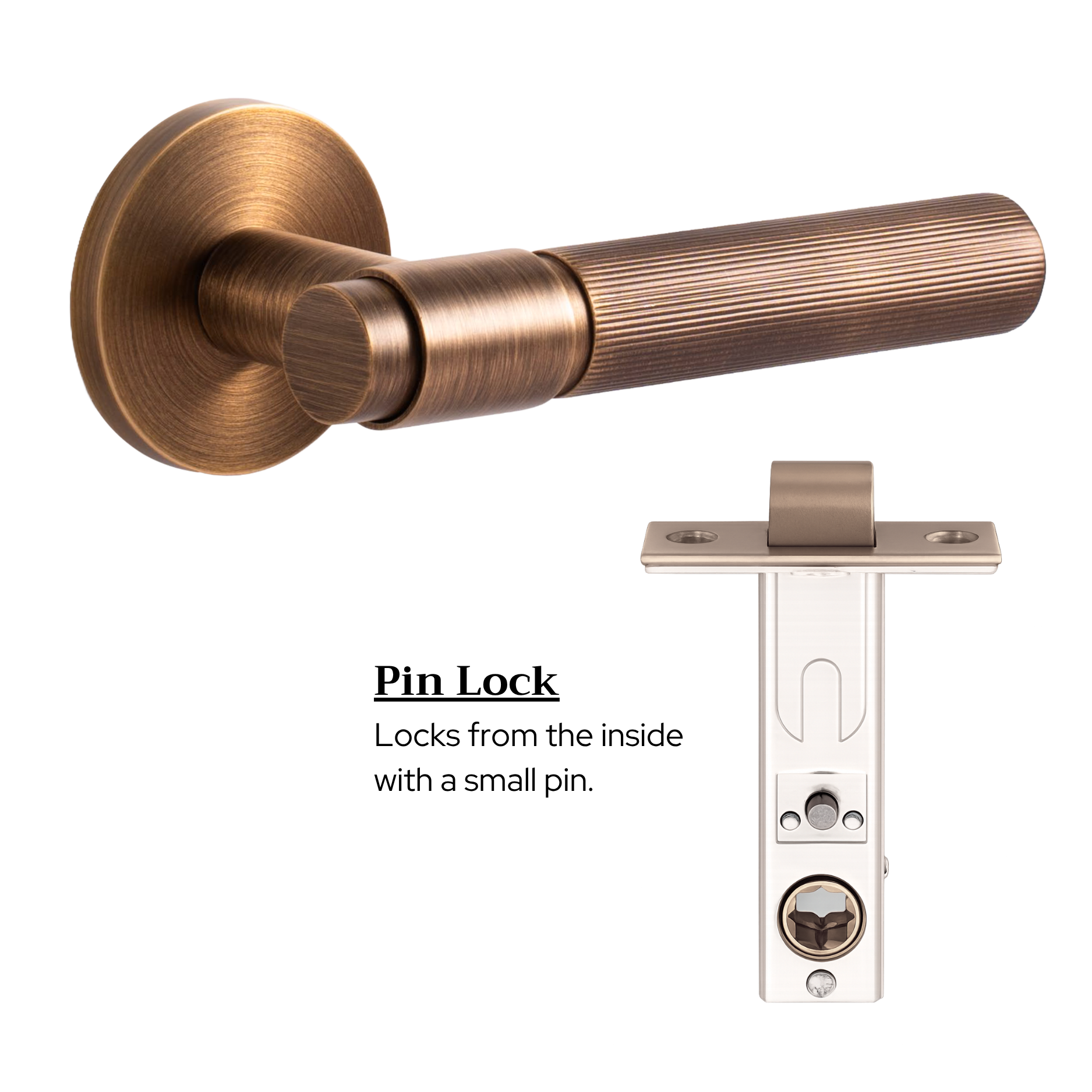 The Marbella — Reeded Solid Brass Handle Set