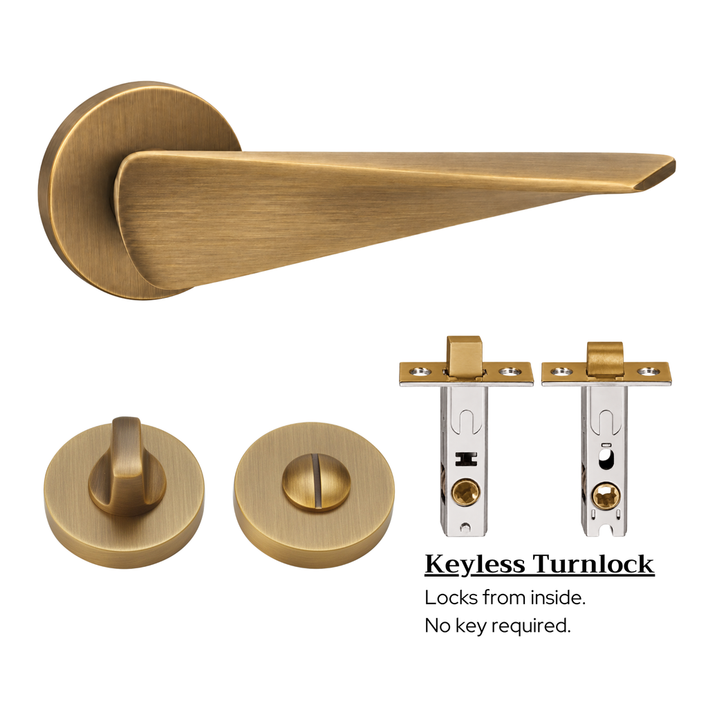 The Shoreditch — Smooth Solid Brass Handle Set