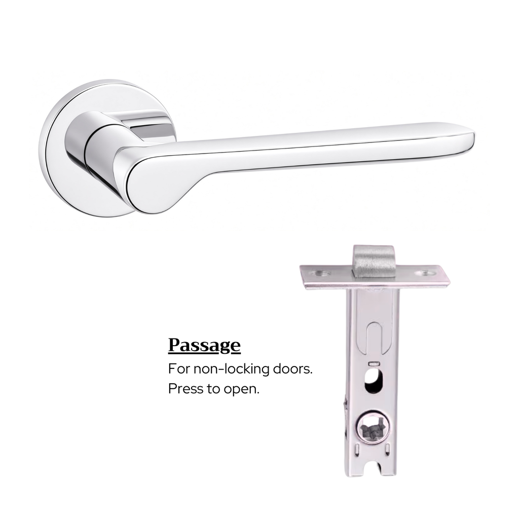 The Cannes — Smooth Solid Brass Handle Set