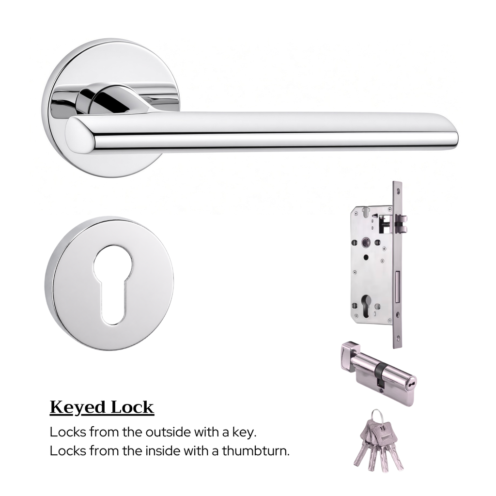 The Langley — Smooth Solid Brass Handle Set