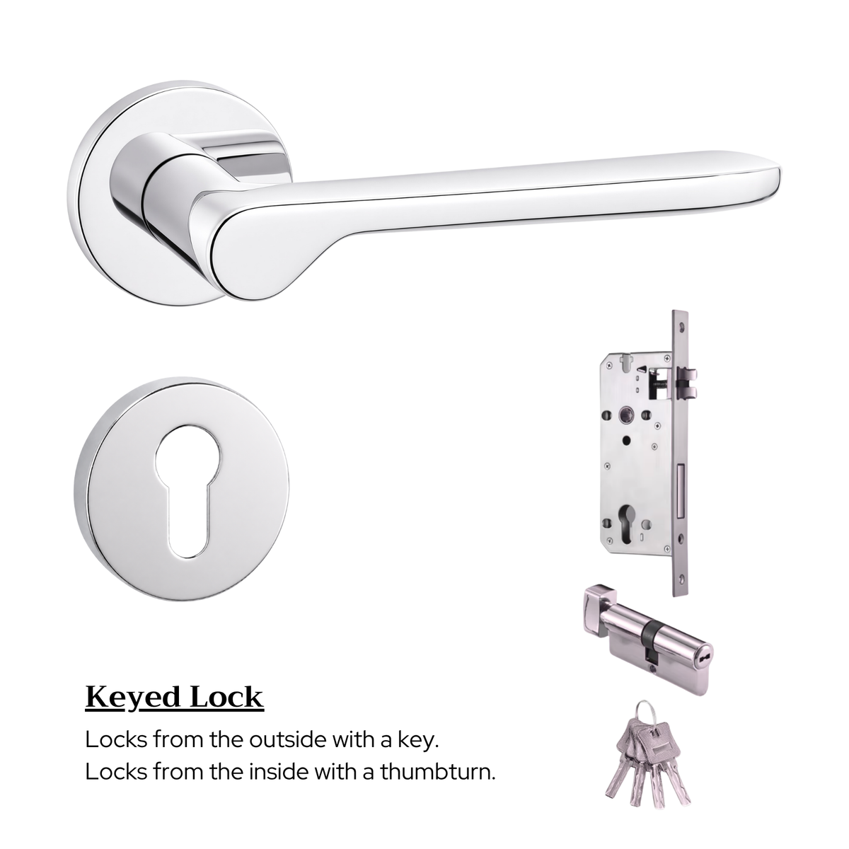 The Cannes — Smooth Solid Brass Handle Set