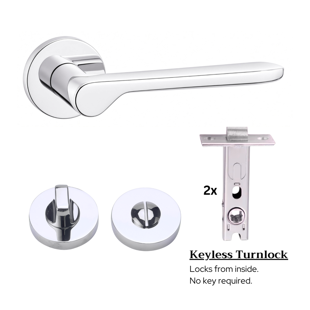 The Cannes — Smooth Solid Brass Handle Set