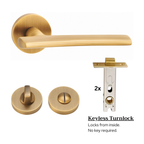 The Langley — Smooth Solid Brass Handle Set