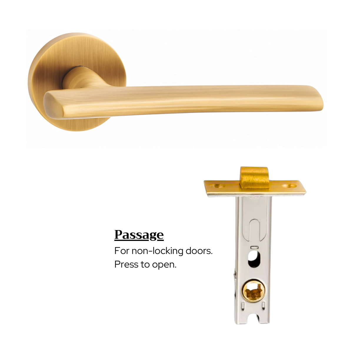 The Langley — Smooth Solid Brass Handle Set