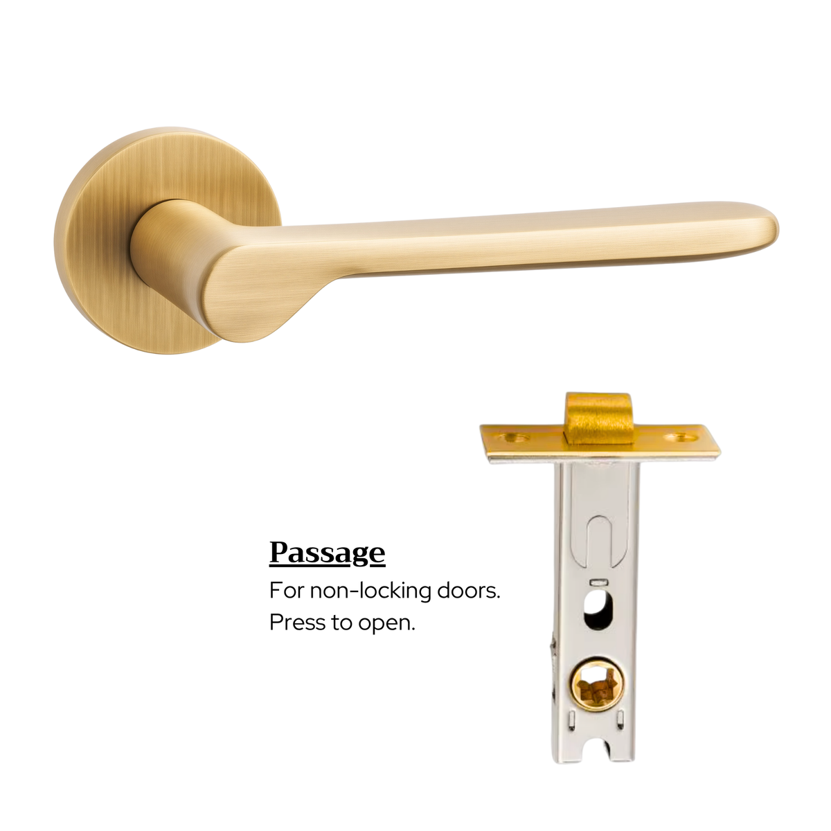 The Cannes — Smooth Solid Brass Handle Set