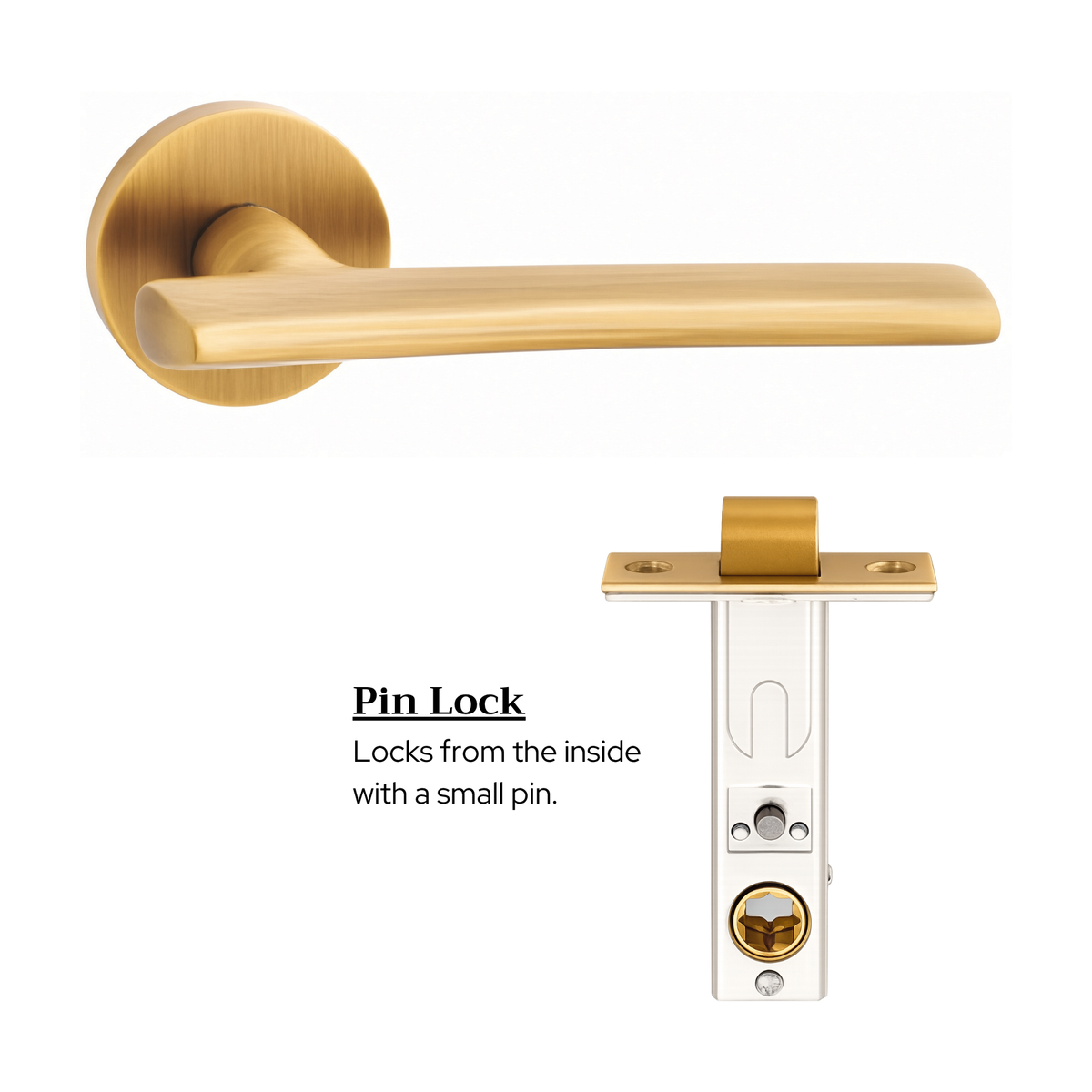 The Langley — Smooth Solid Brass Handle Set