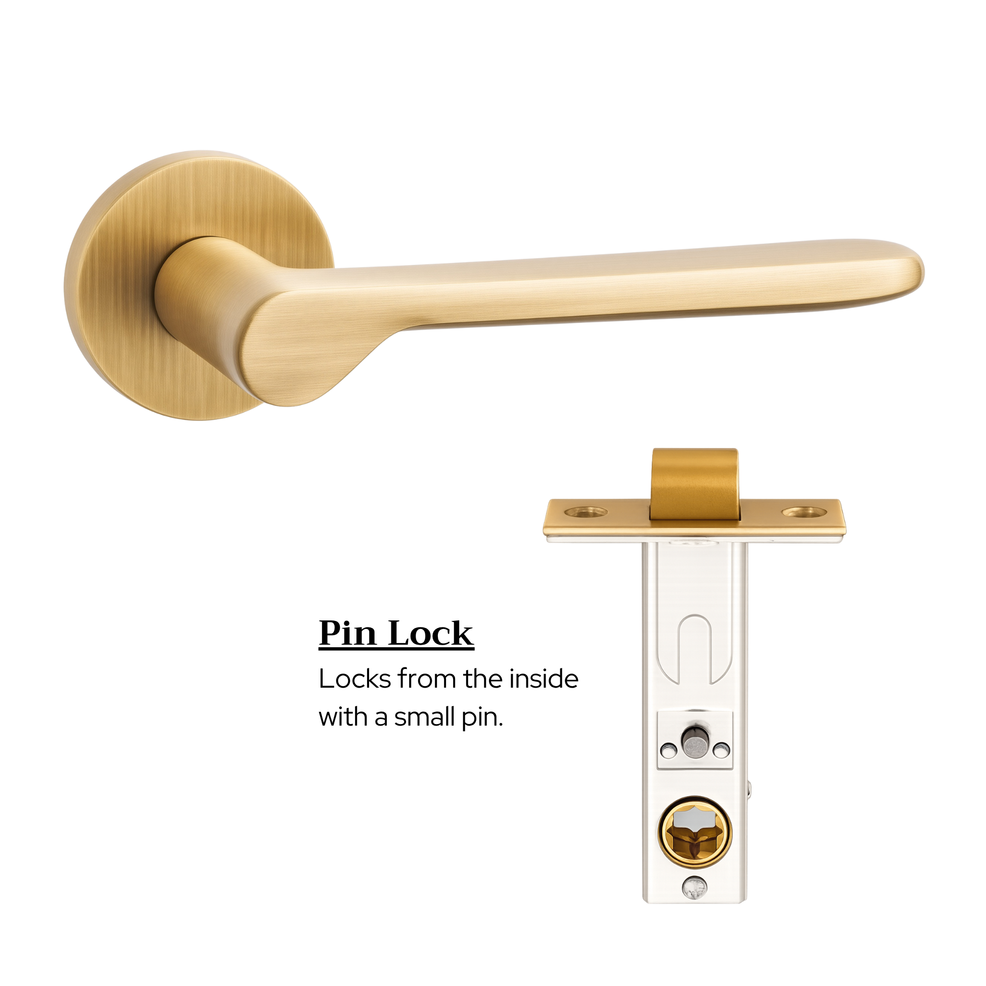 The Cannes — Smooth Solid Brass Handle Set