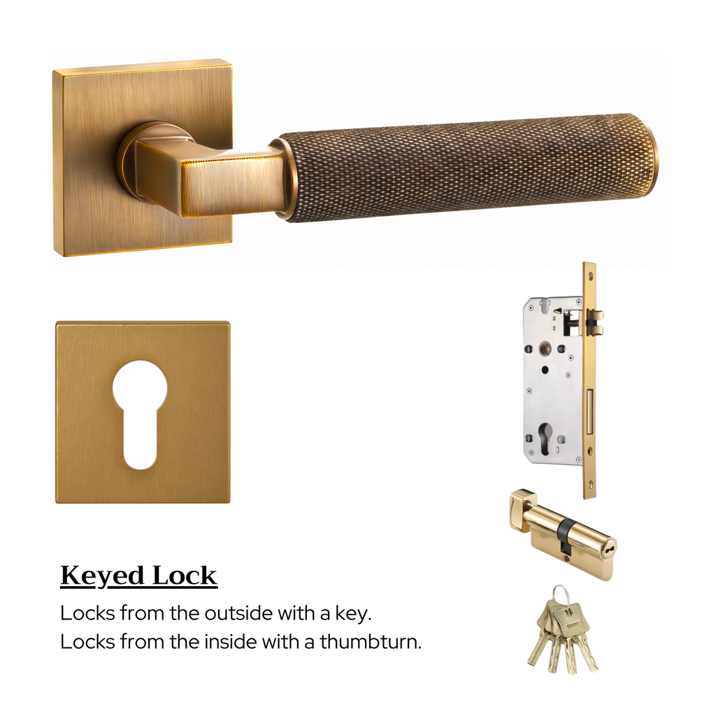 The Marlowe Studio — Knurled Solid Brass Handle Set