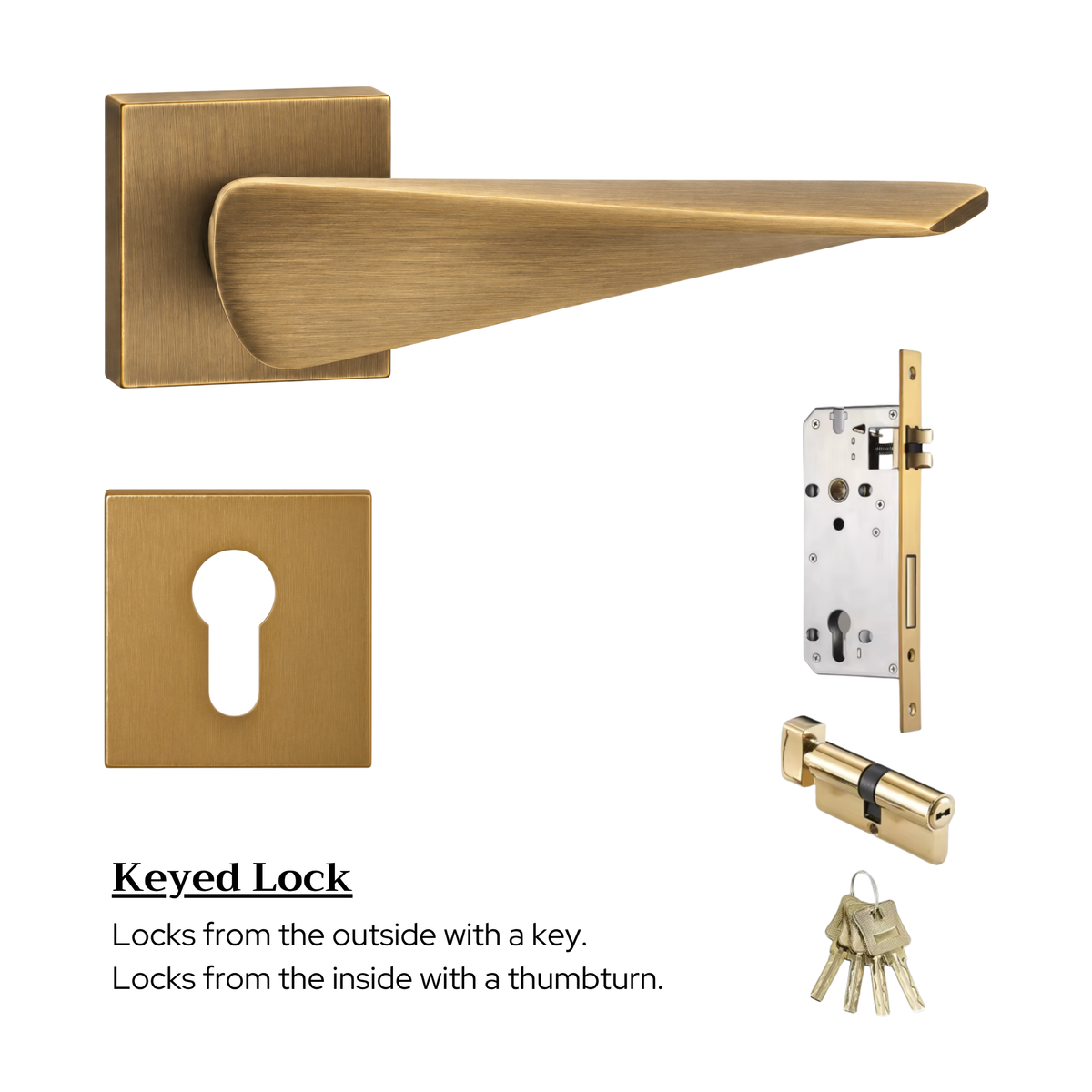 The Shoreditch — Smooth Solid Brass Handle Set
