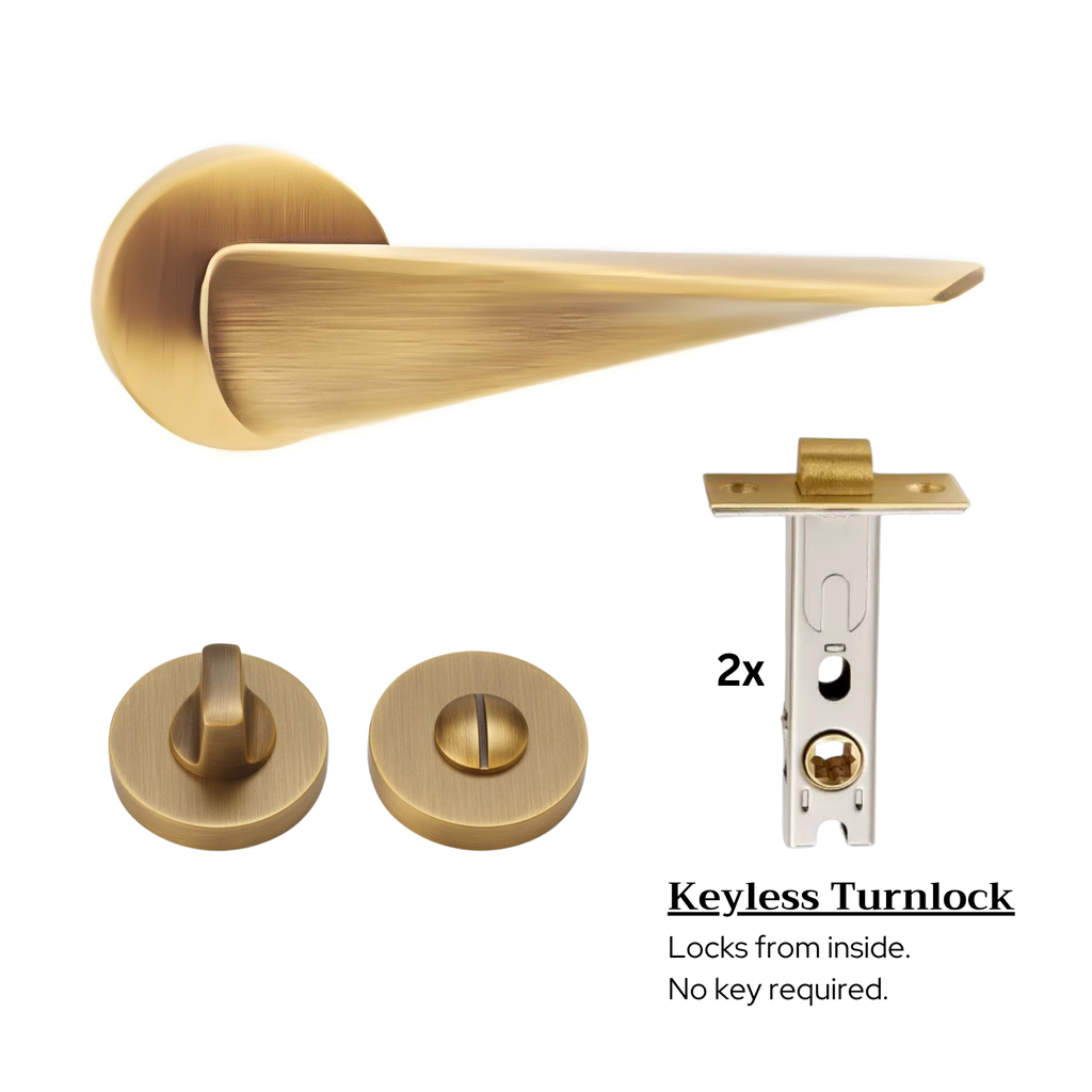 The Shoreditch — Smooth Solid Brass Handle Set