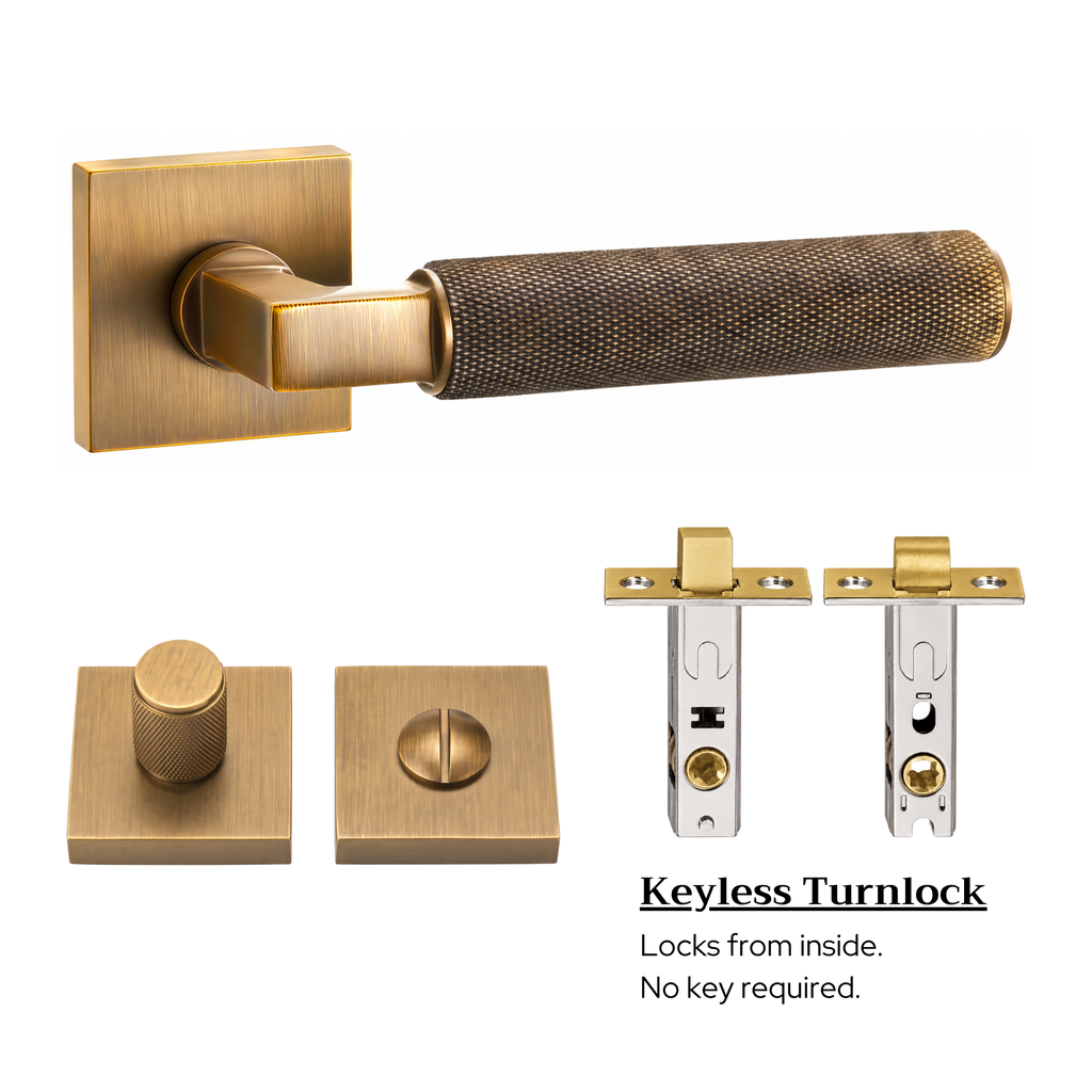 The Marlowe Studio — Knurled Solid Brass Handle Set