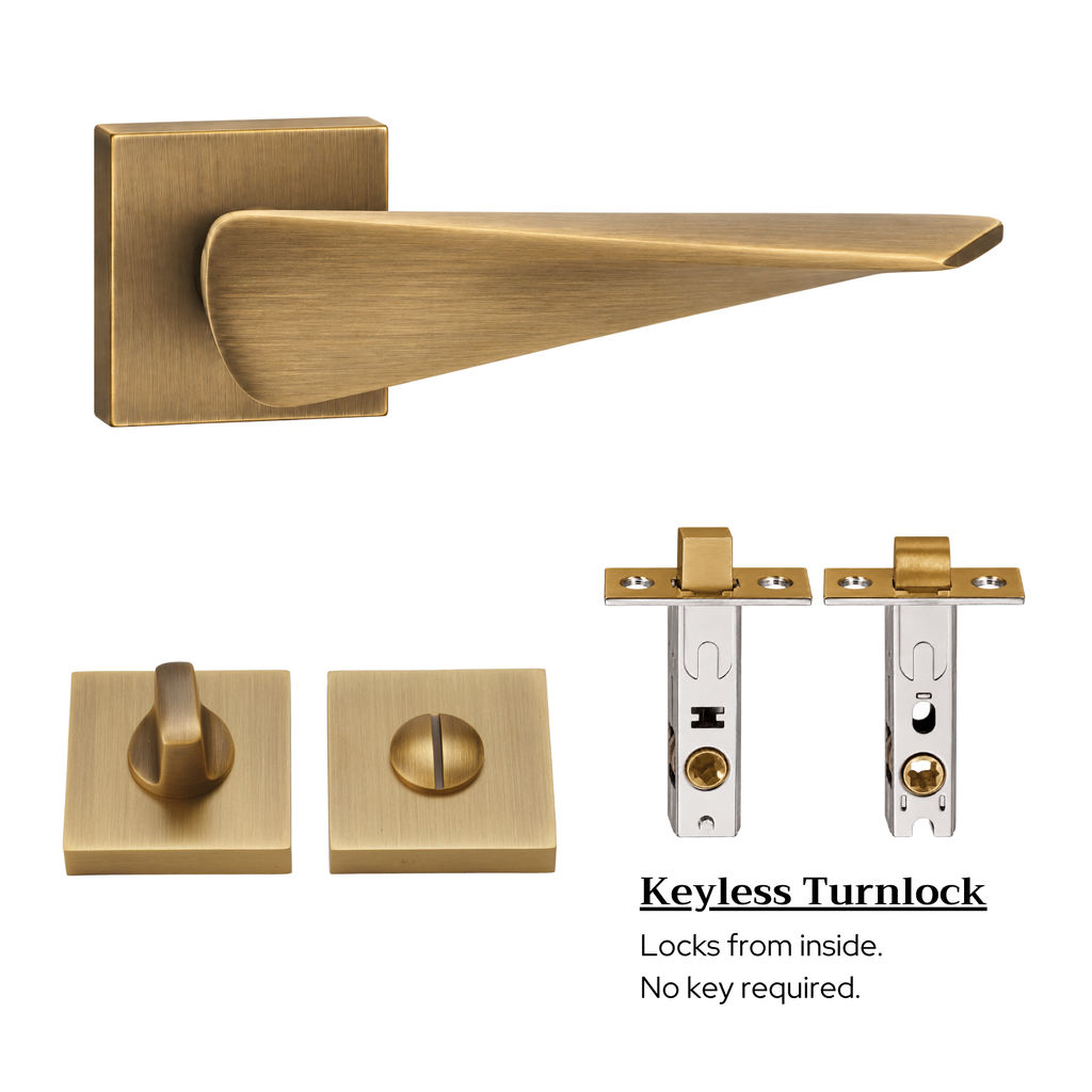 The Shoreditch — Smooth Solid Brass Handle Set