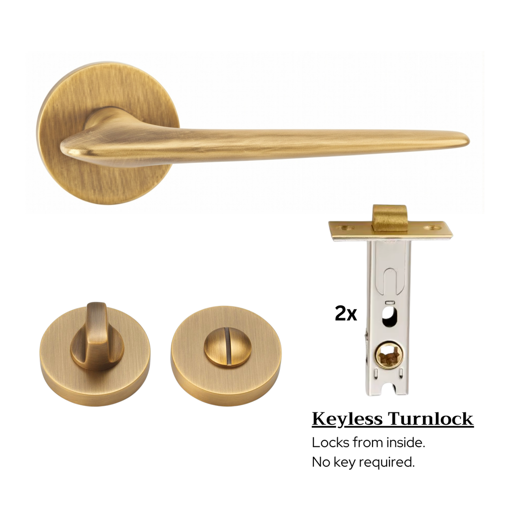 The Tilbury — Smooth Solid Brass Handle Set