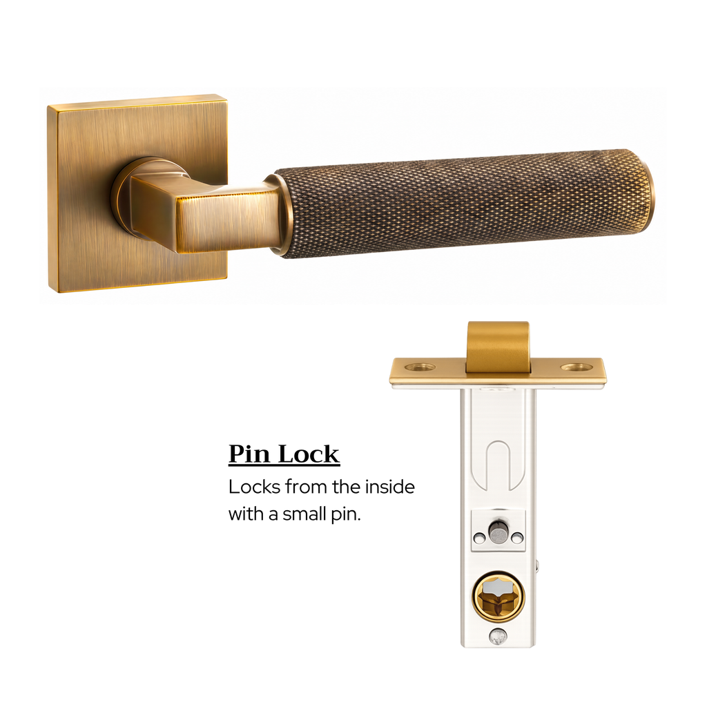 The Marlowe Studio — Knurled Solid Brass Handle Set