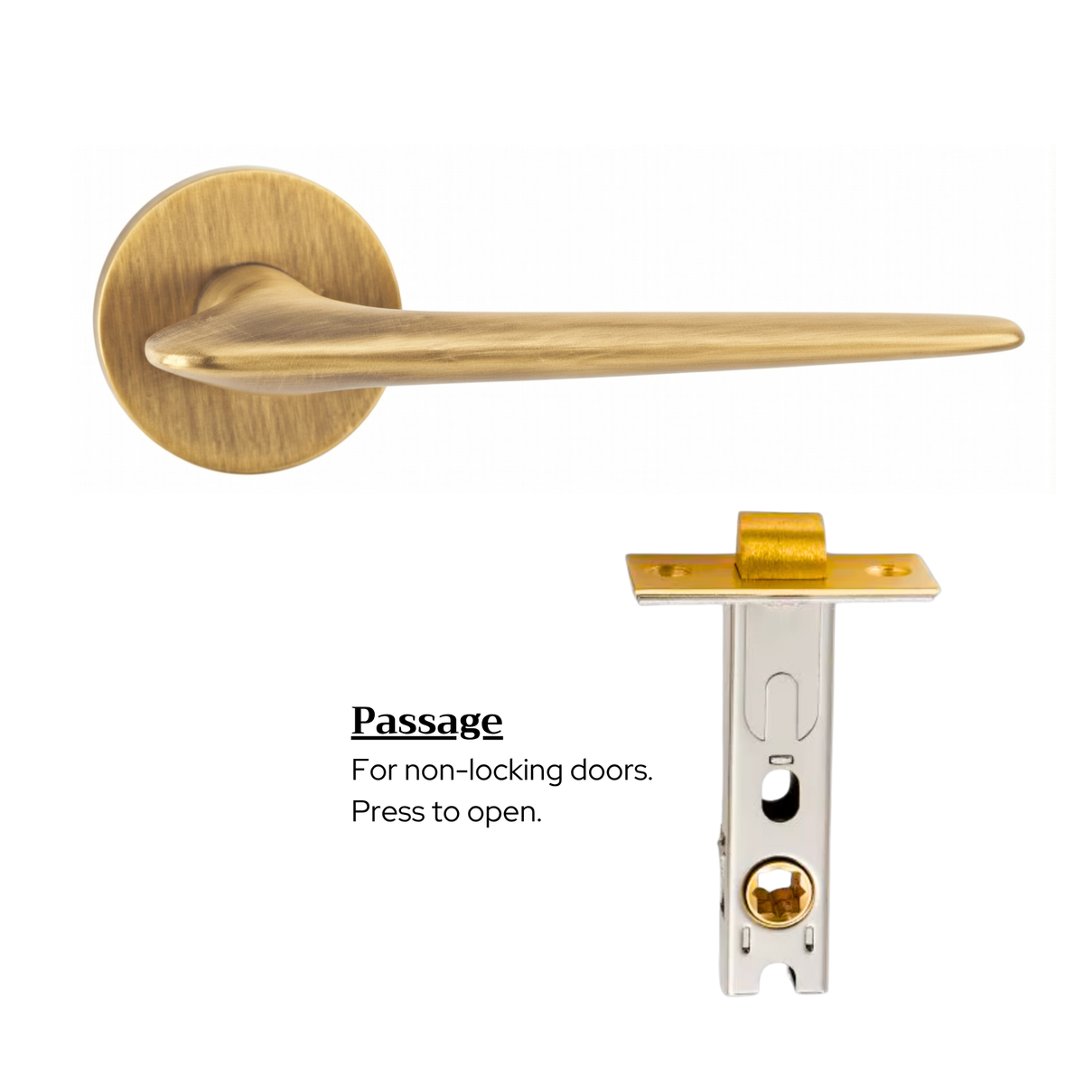 The Tilbury — Smooth Solid Brass Handle Set