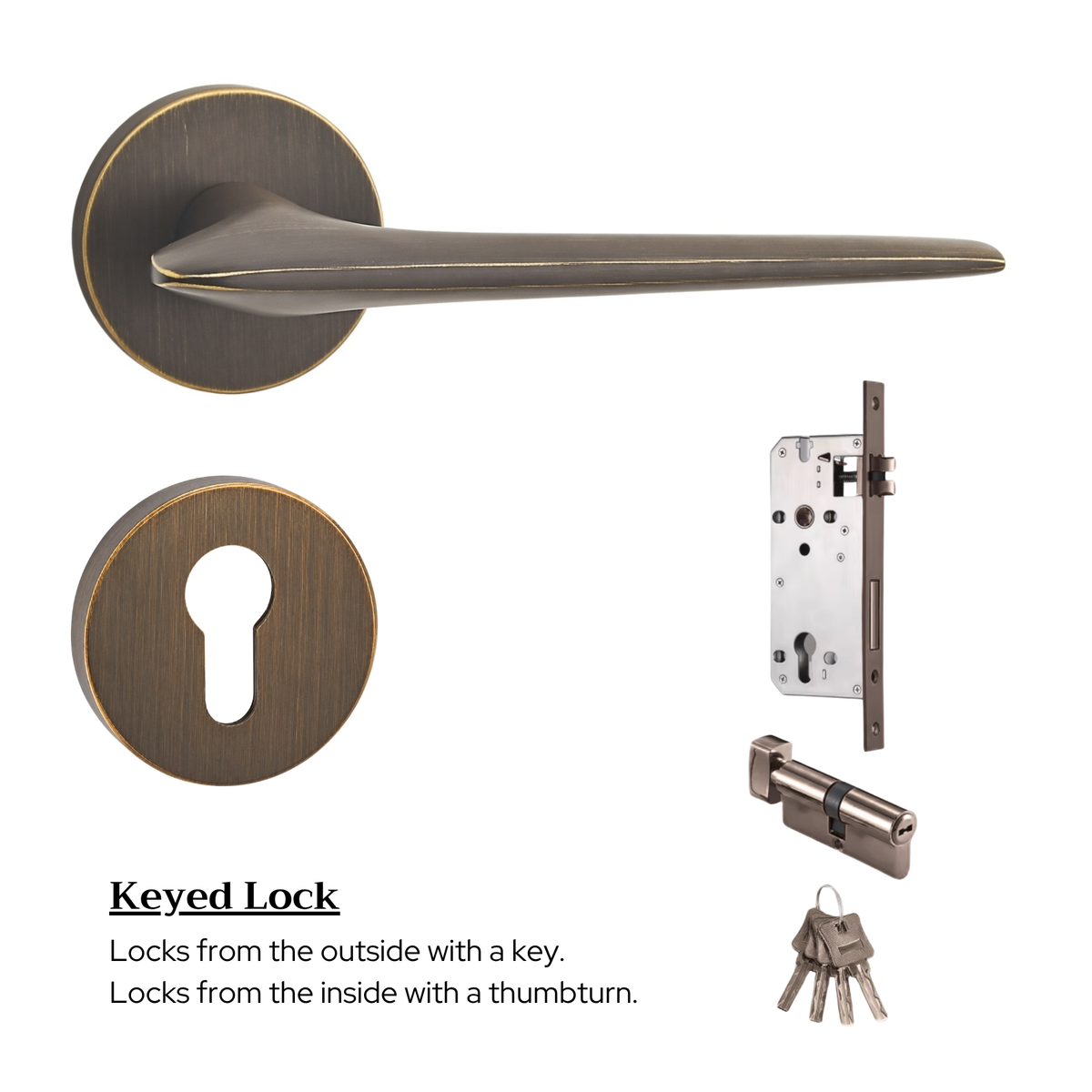 The Tilbury — Smooth Solid Brass Handle Set