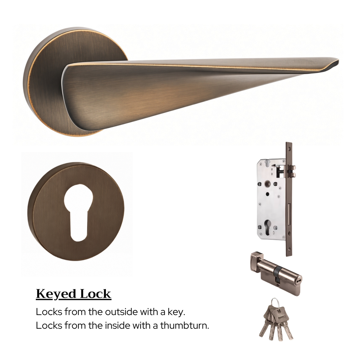 The Shoreditch — Smooth Solid Brass Handle Set