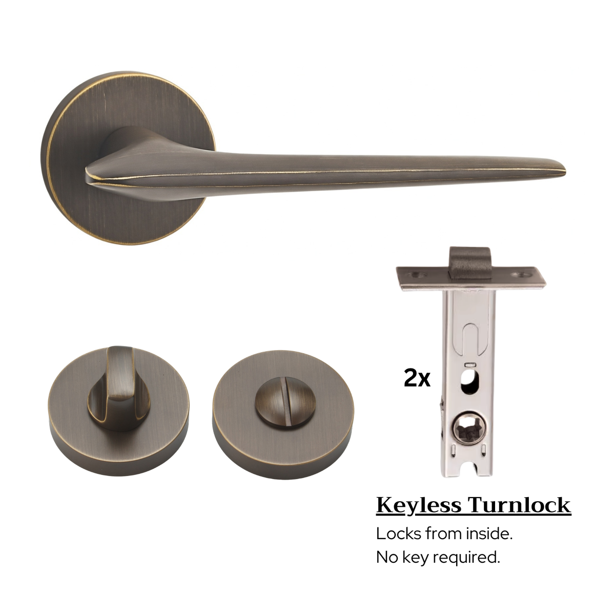 The Tilbury — Smooth Solid Brass Handle Set