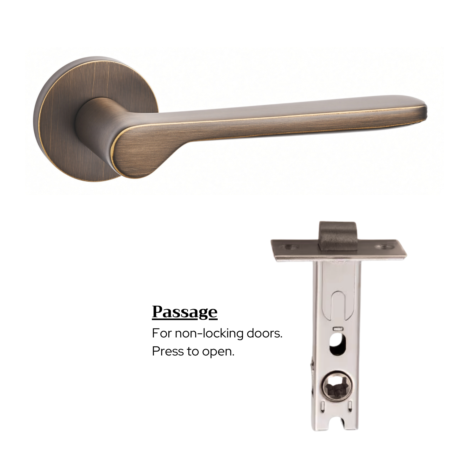 The Cannes — Smooth Solid Brass Handle Set