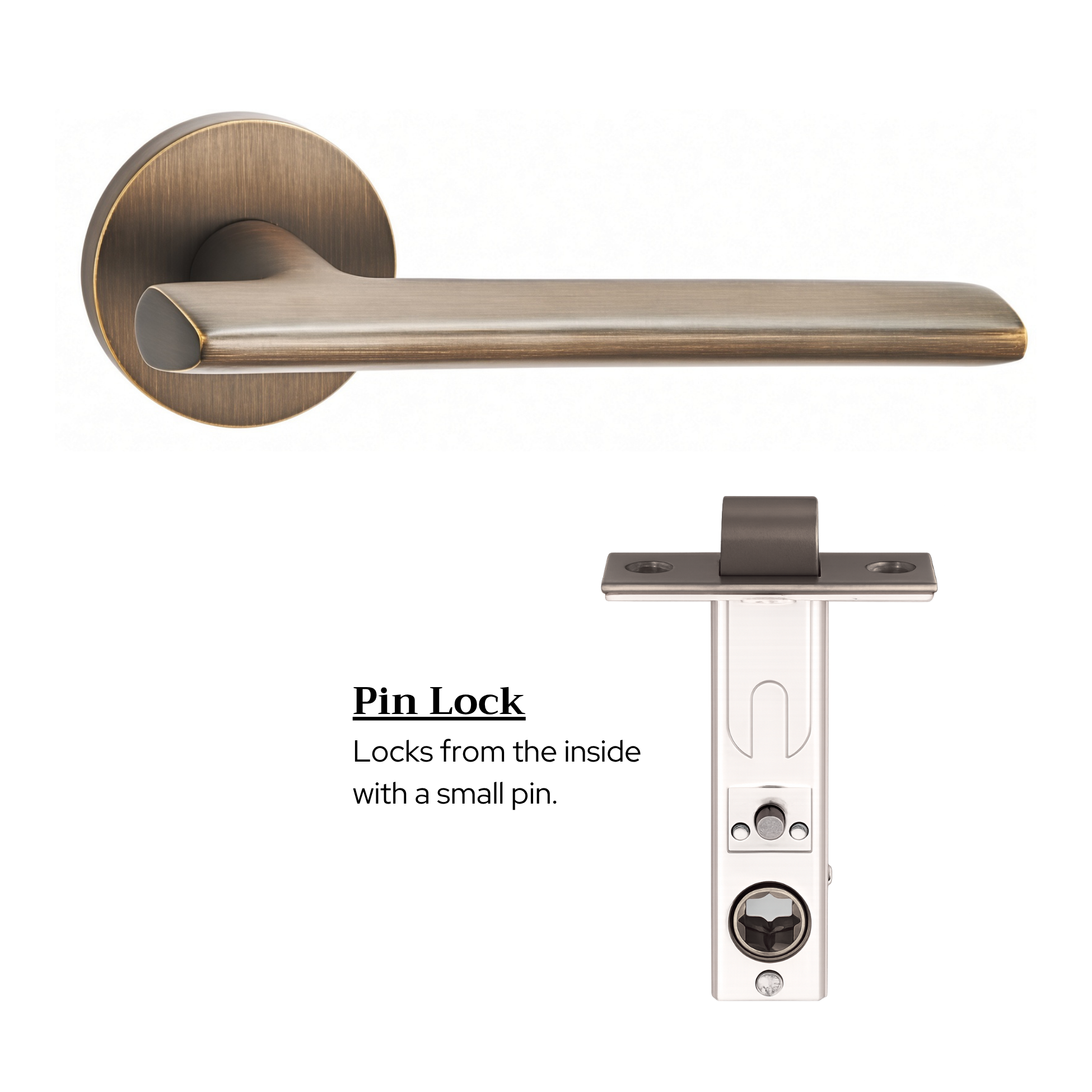 The Langley — Smooth Solid Brass Handle Set