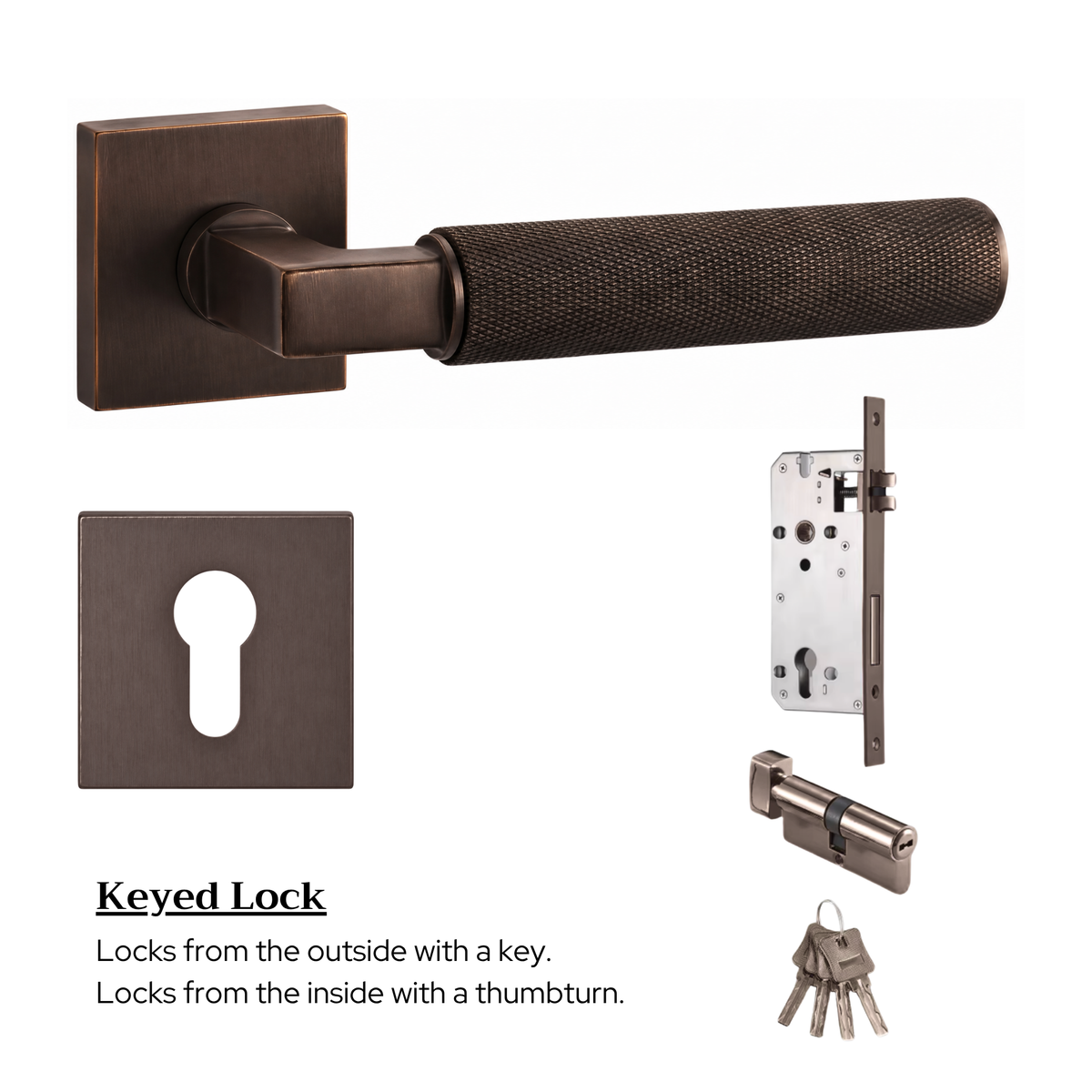 The Marlowe Studio — Knurled Solid Brass Handle Set