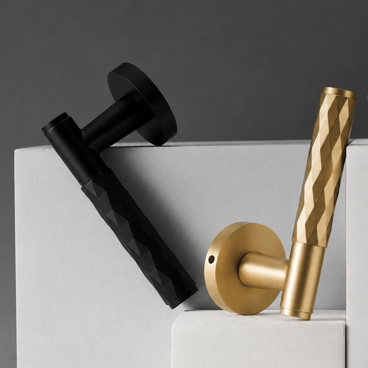 The Bristol — Faceted Solid Brass Handle Set