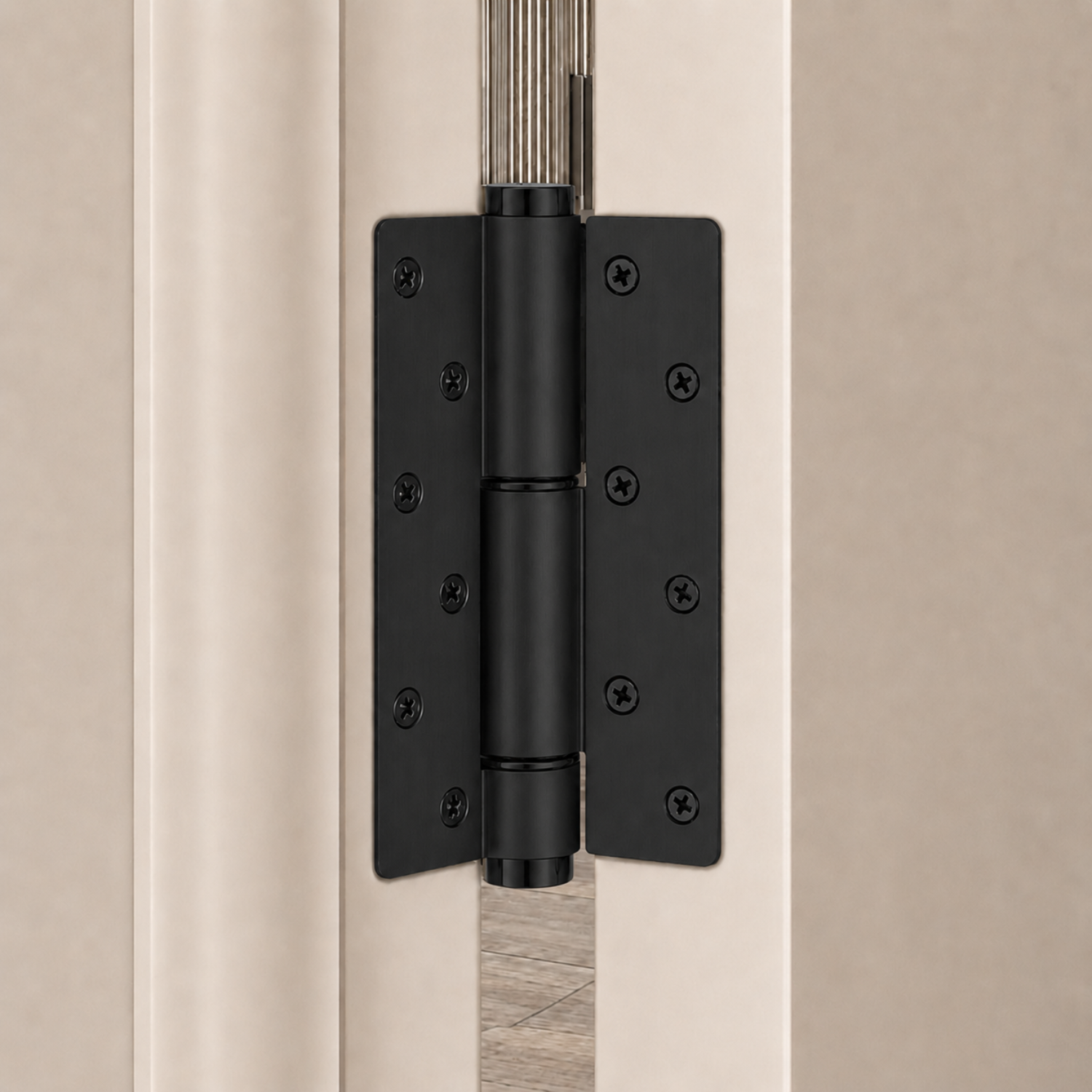 Heavy-Duty Brass Round Edge Butt Hinge — 6.22" H × 4.09" W