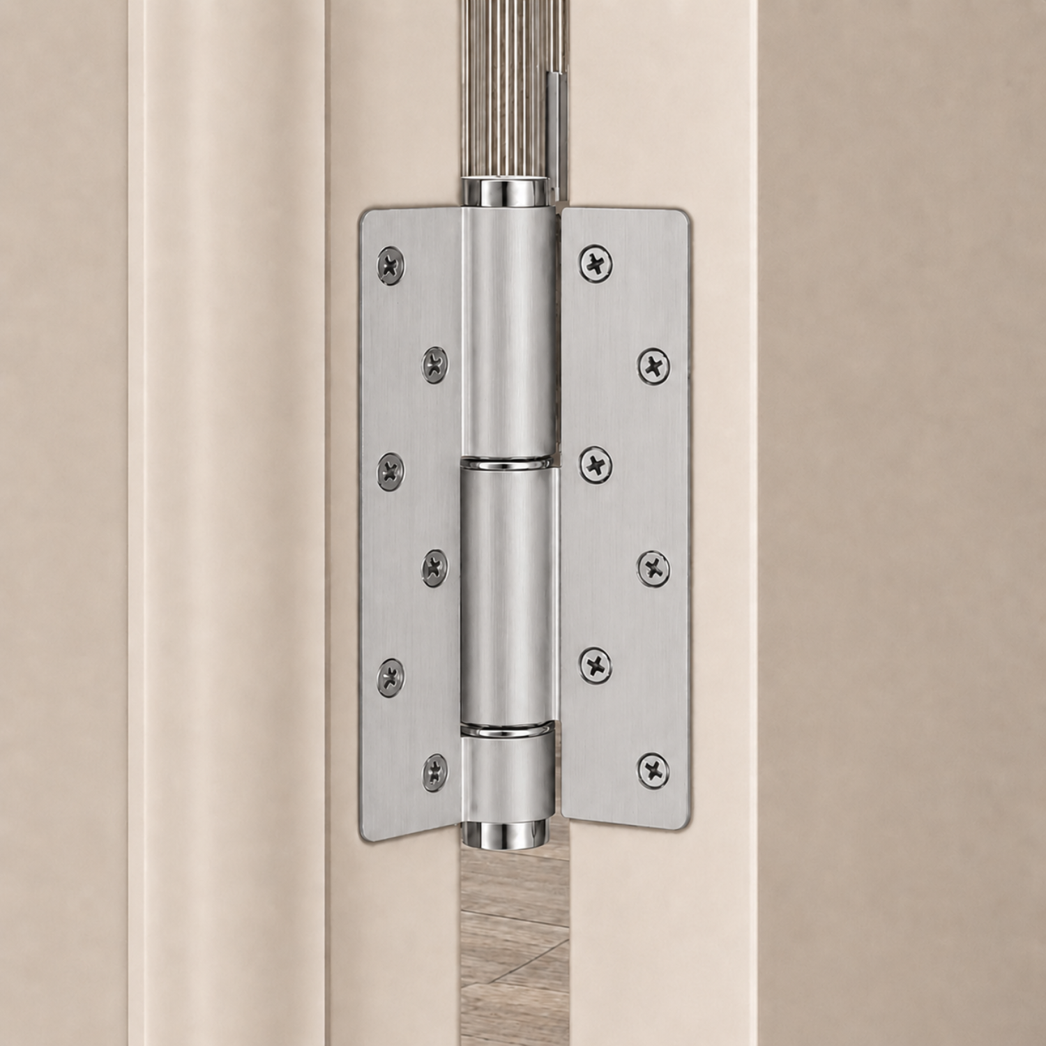 Heavy-Duty Brass Round Edge Butt Hinge — 6.22" H × 4.09" W