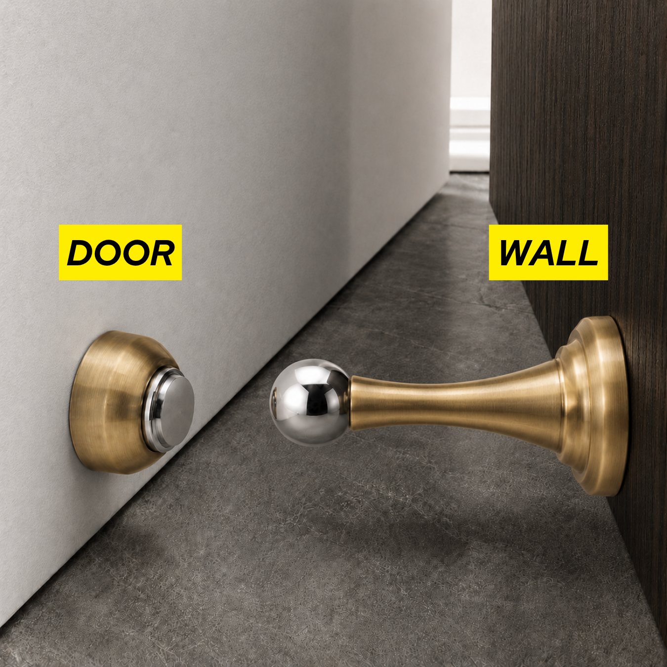 Orb Magnetic Brass Door Stop