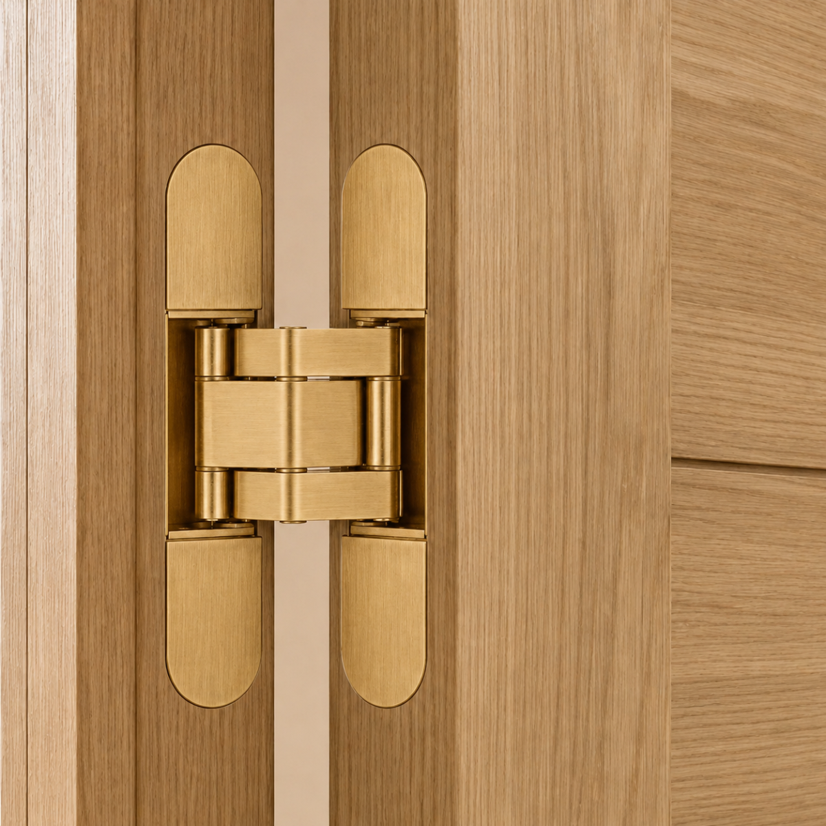 Concealed Brass Recessed Hinge — 5.31" × 1.10"