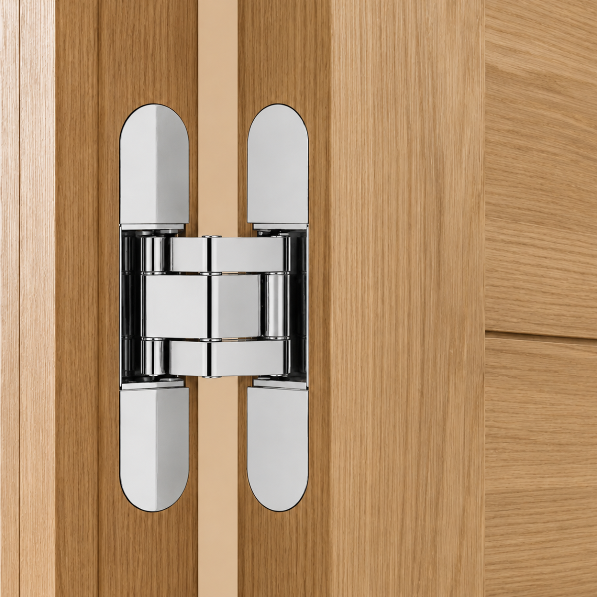 Concealed Brass Recessed Hinge — 5.31" × 1.10"