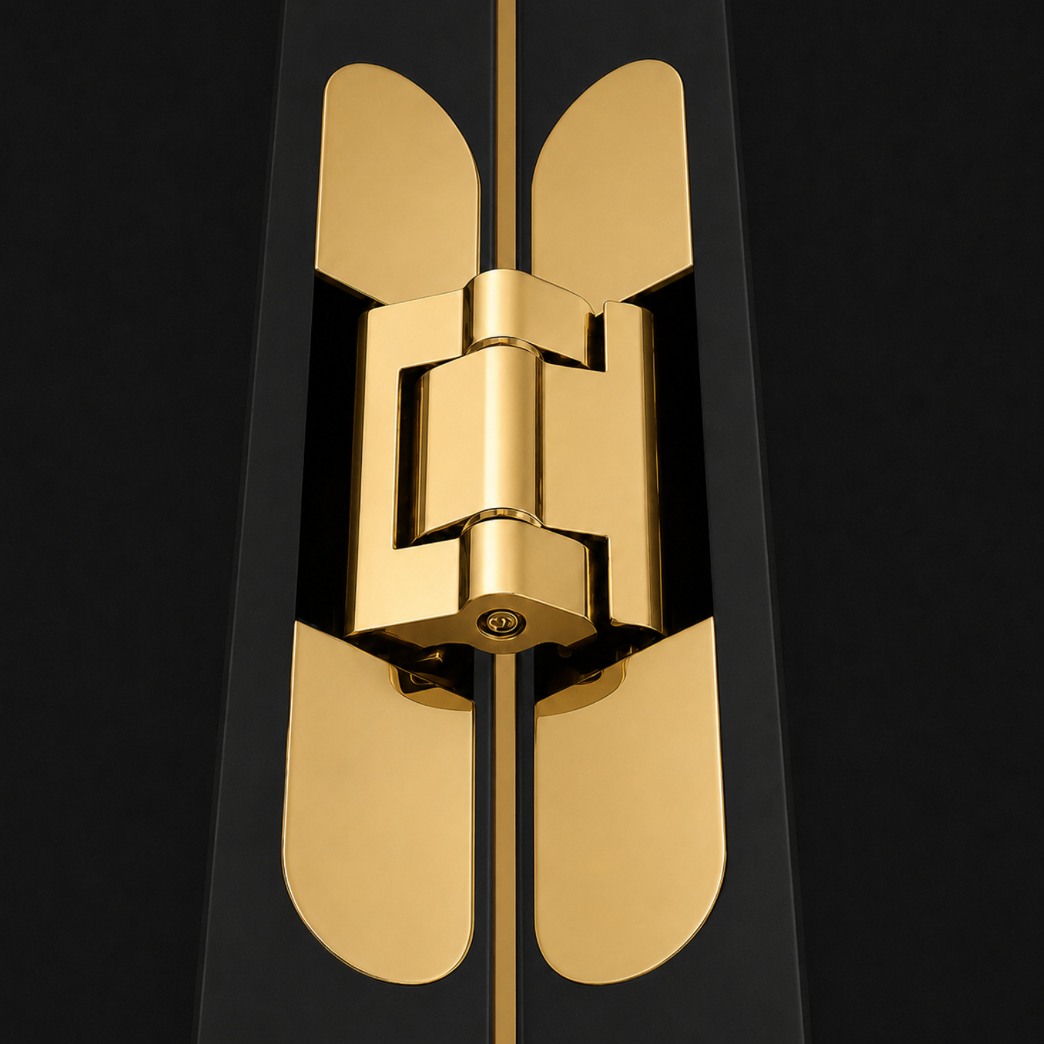 Concealed Solid Brass Recessed Hinge — 5.5" H × 1.2" W