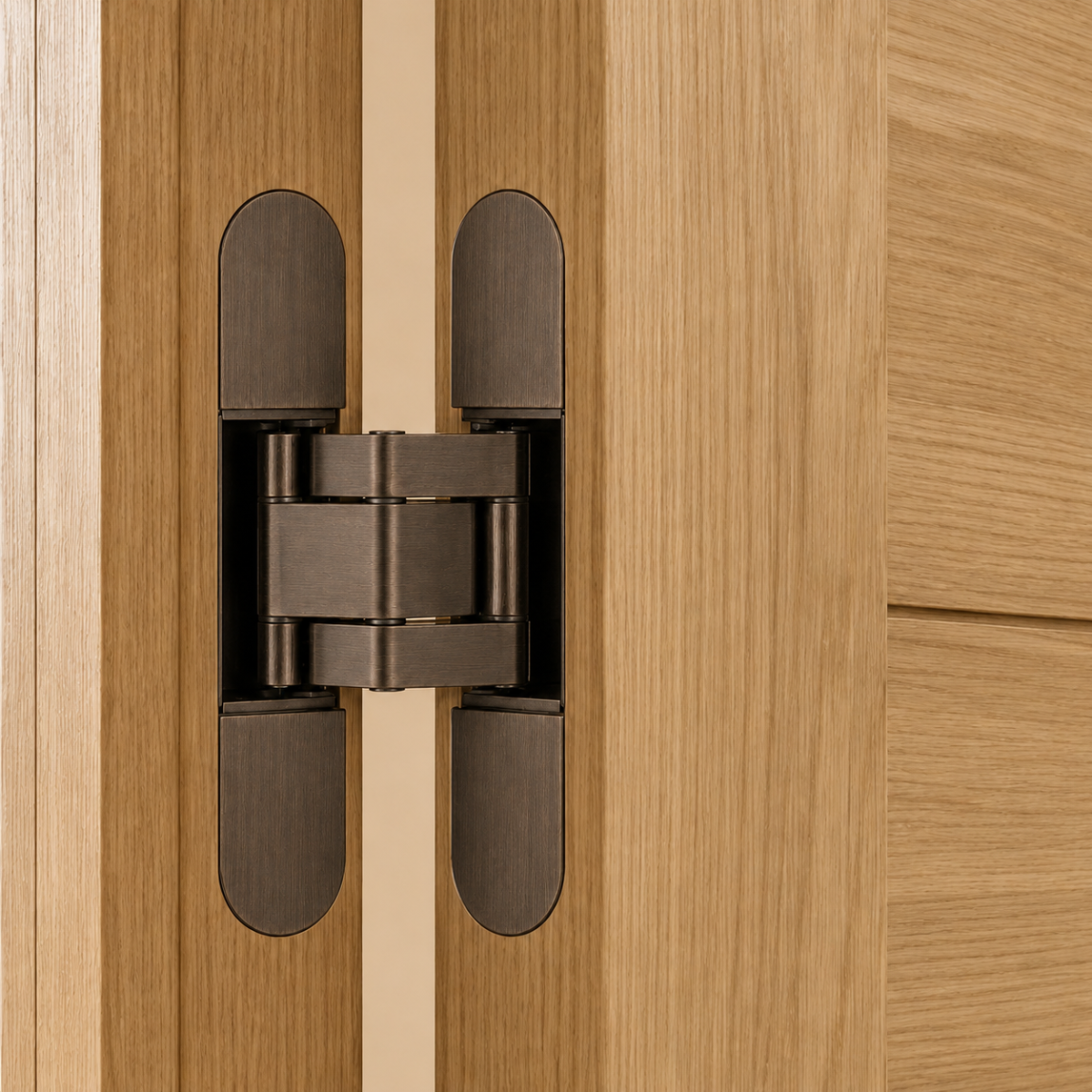 Concealed Brass Recessed Hinge — 5.31" × 1.10"