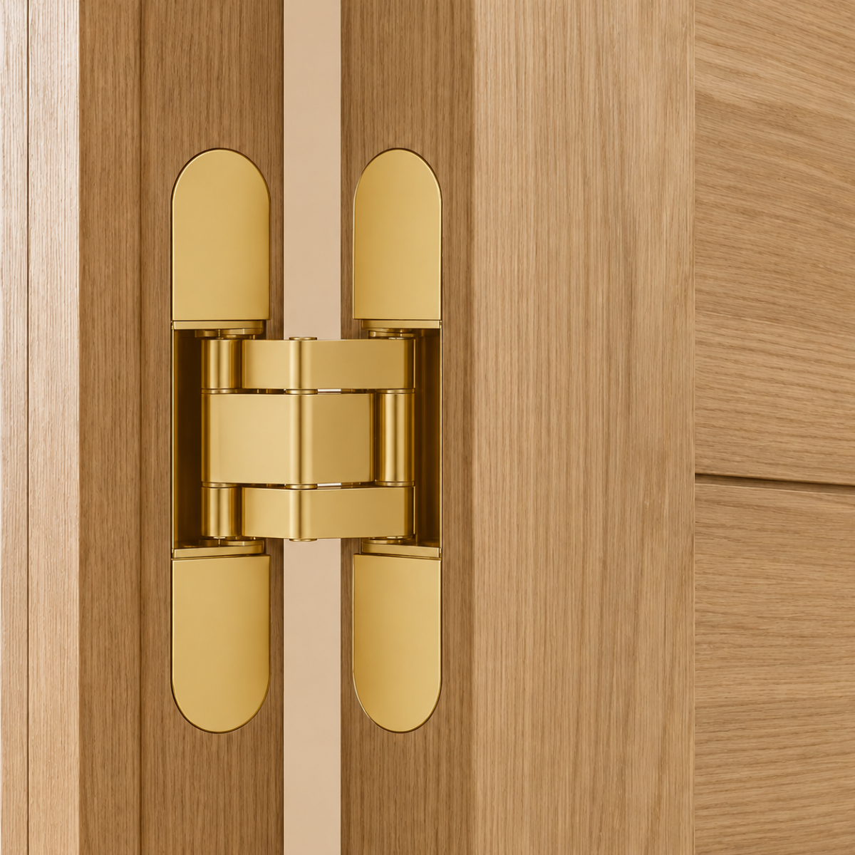 Concealed Brass Recessed Hinge — 5.31" × 1.10"